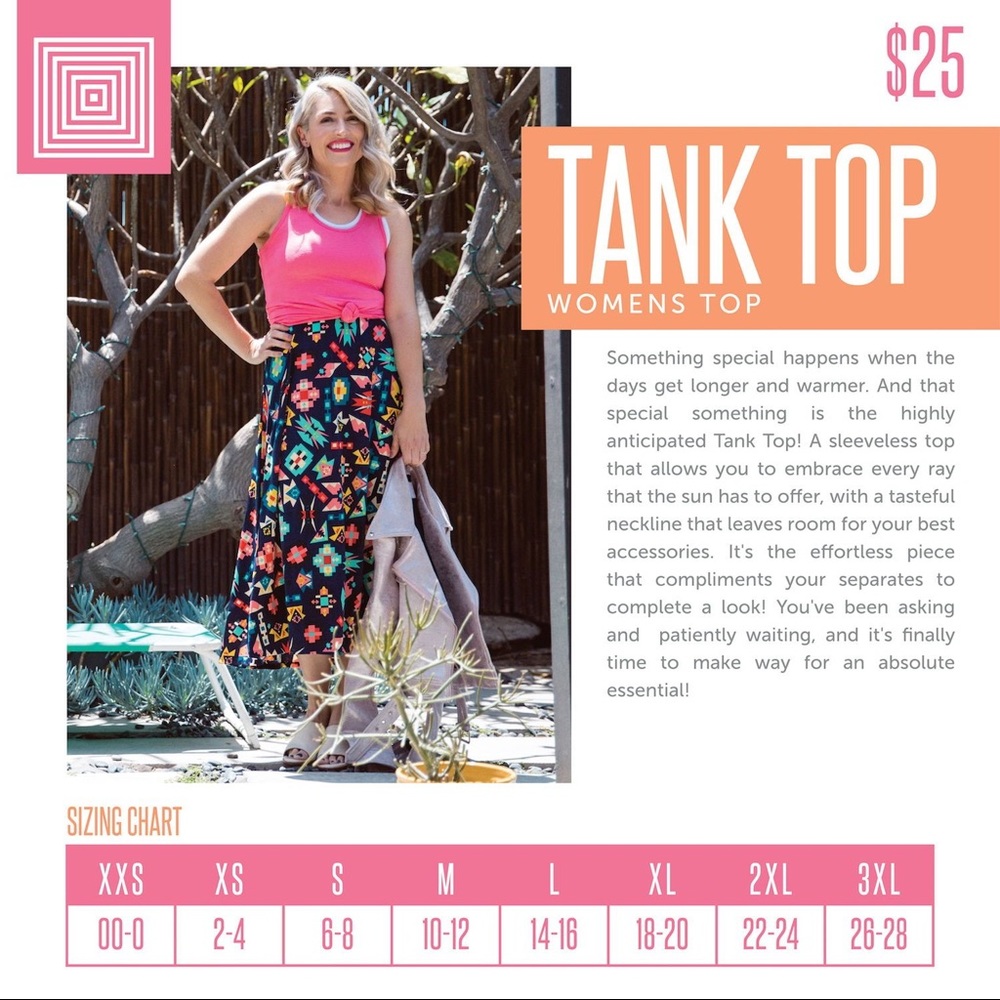 LuLaRoe TANK TOP Solid Coral NWT - Picture 12 of 16